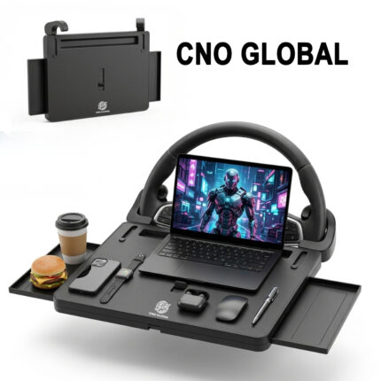 3-in-1 Steering Wheel Tray, Car Desk for Laptop, Food Tray for Eating & Work, Adjustable Car Table with Drawer & Anti-Slip Design, Multipurpose Travel Car Accessories
